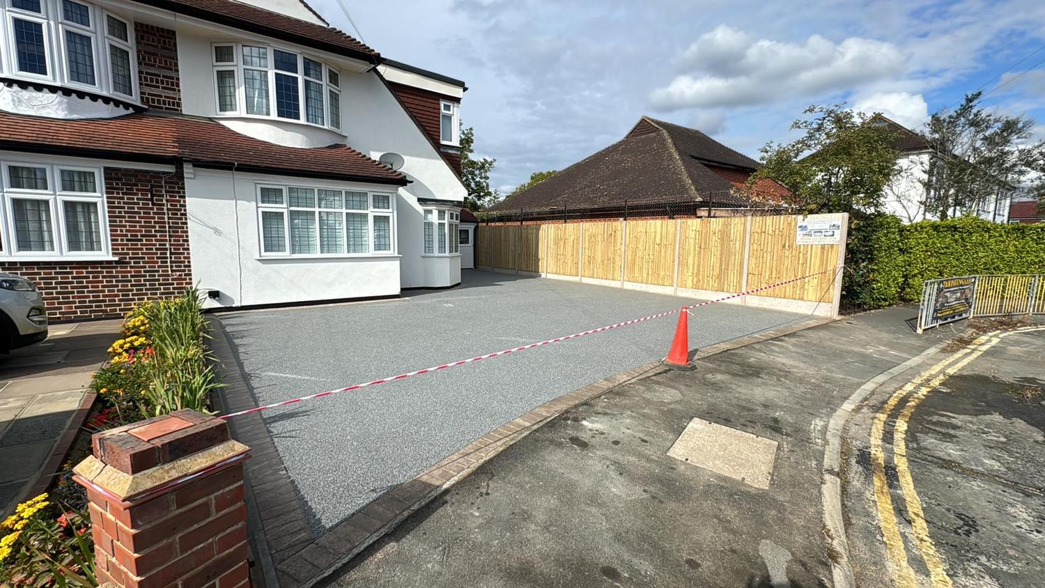 Driveway and fencing